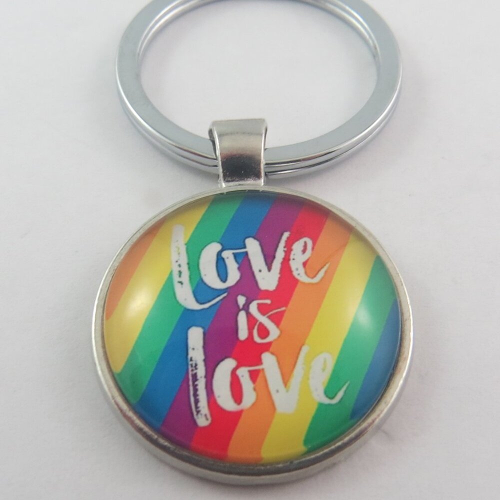 Love is Love Keychain Rainbow Key Ring Pride Gift for Her or Him Equality